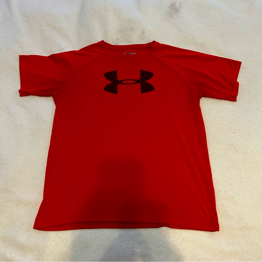 Under Armour Vibrant Red Tee with Black Logo